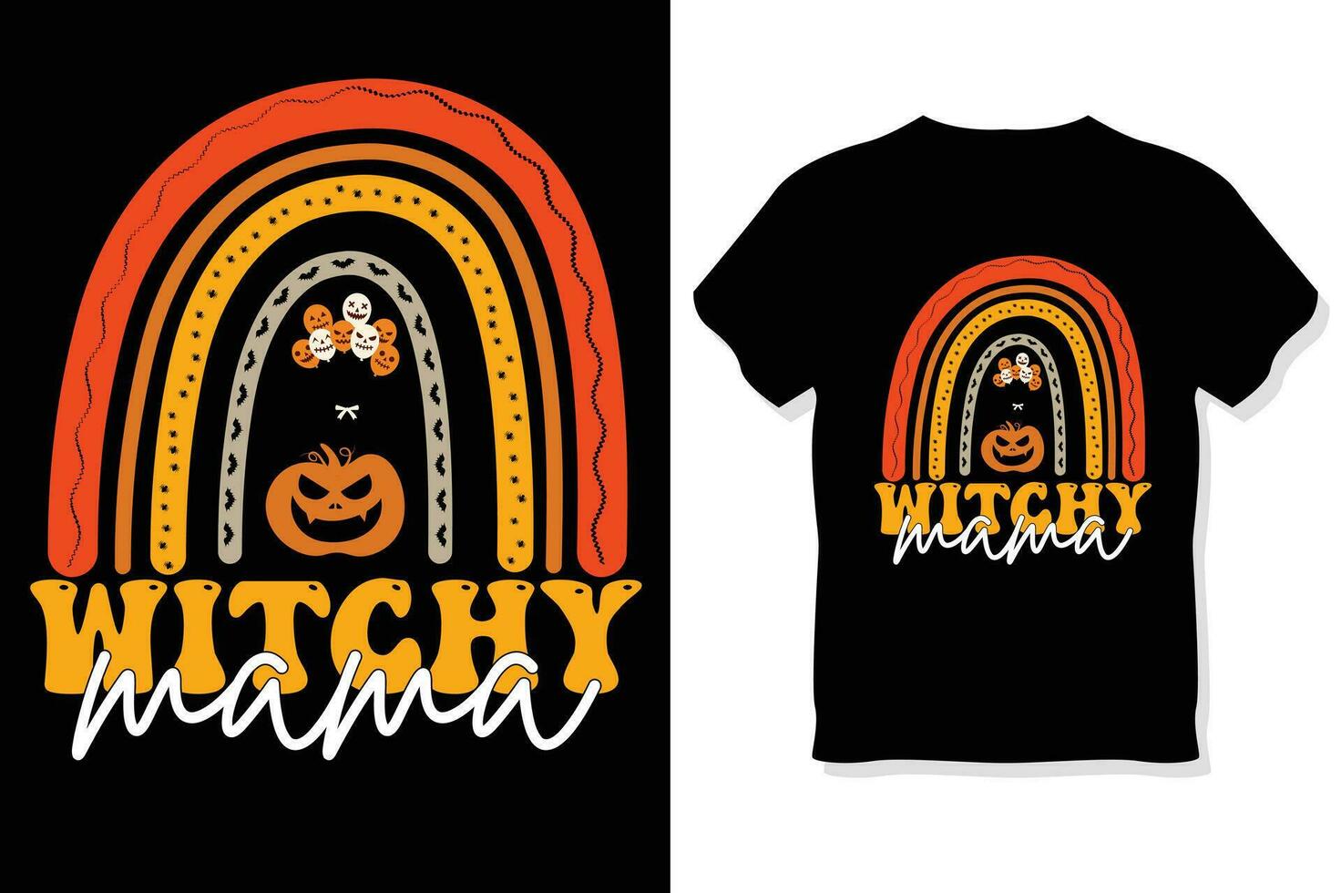 witchy mama,Retro Halloween T shirt Design vector