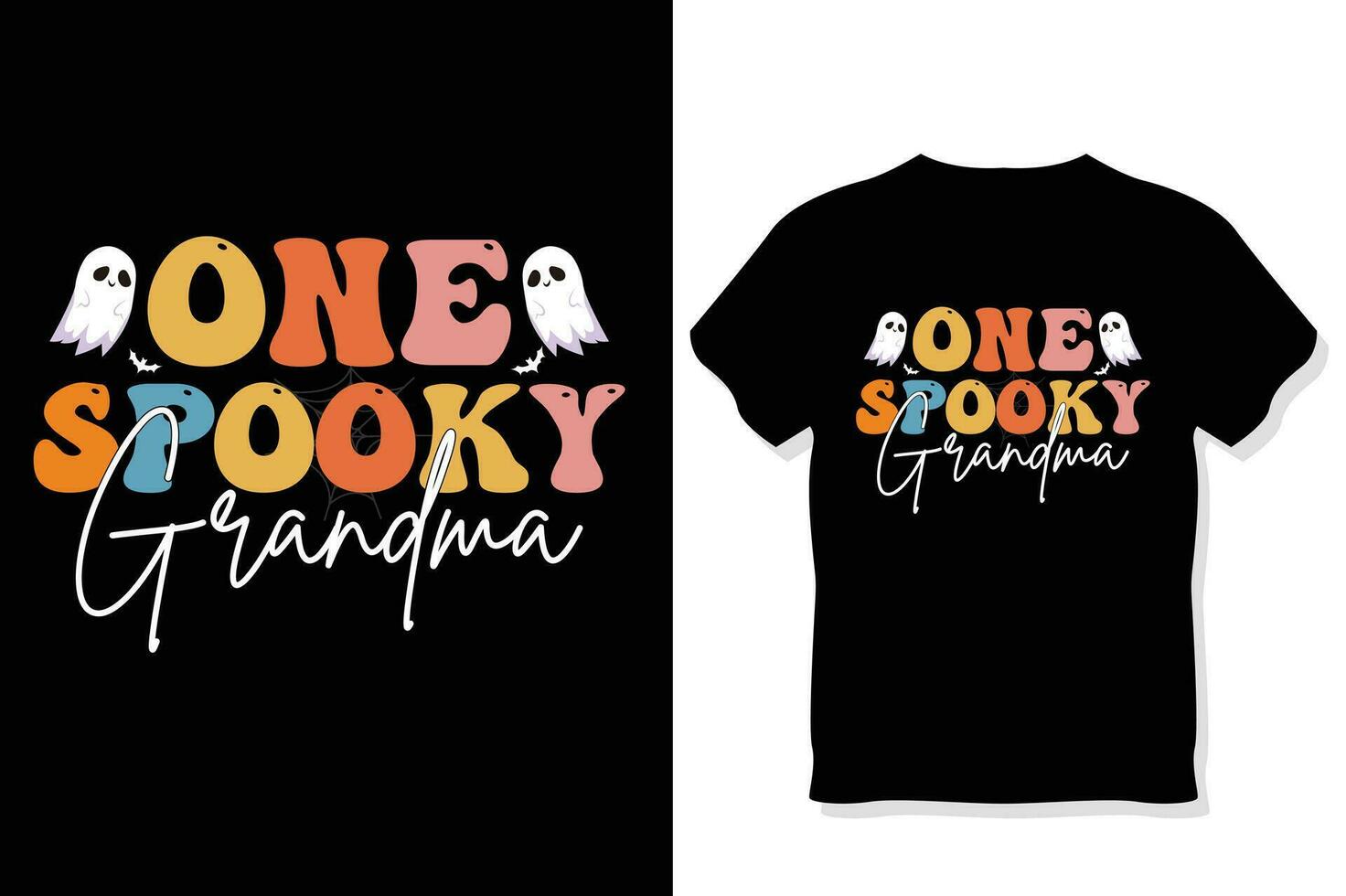 one spooky grandma,Retro Halloween  t shirt Design vector