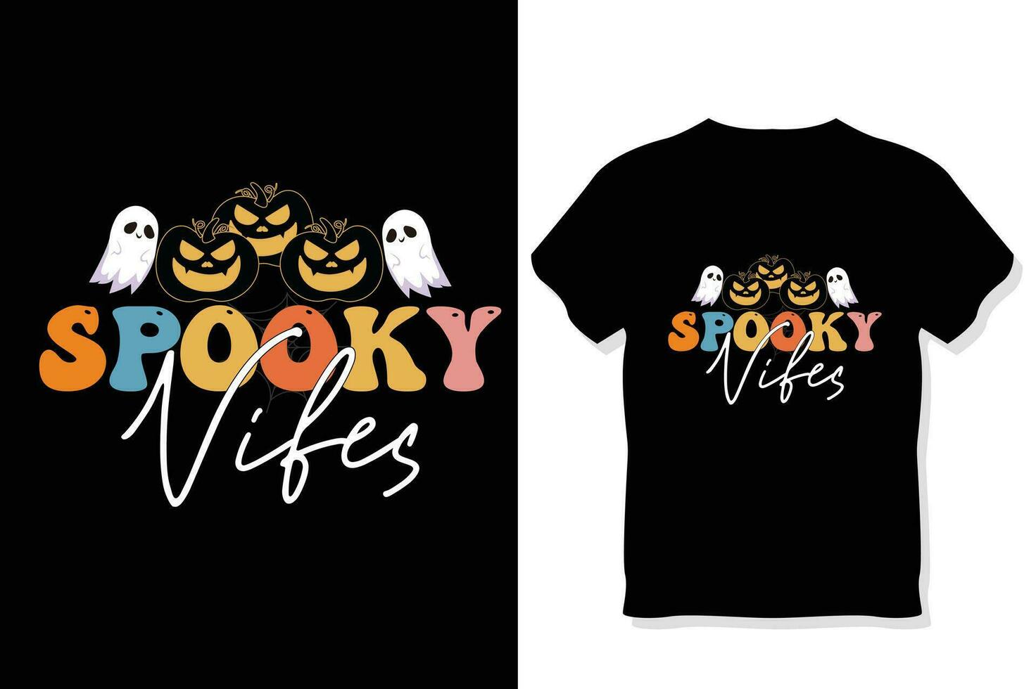 spooky vibes ,Retro Halloween  t shirt Design vector