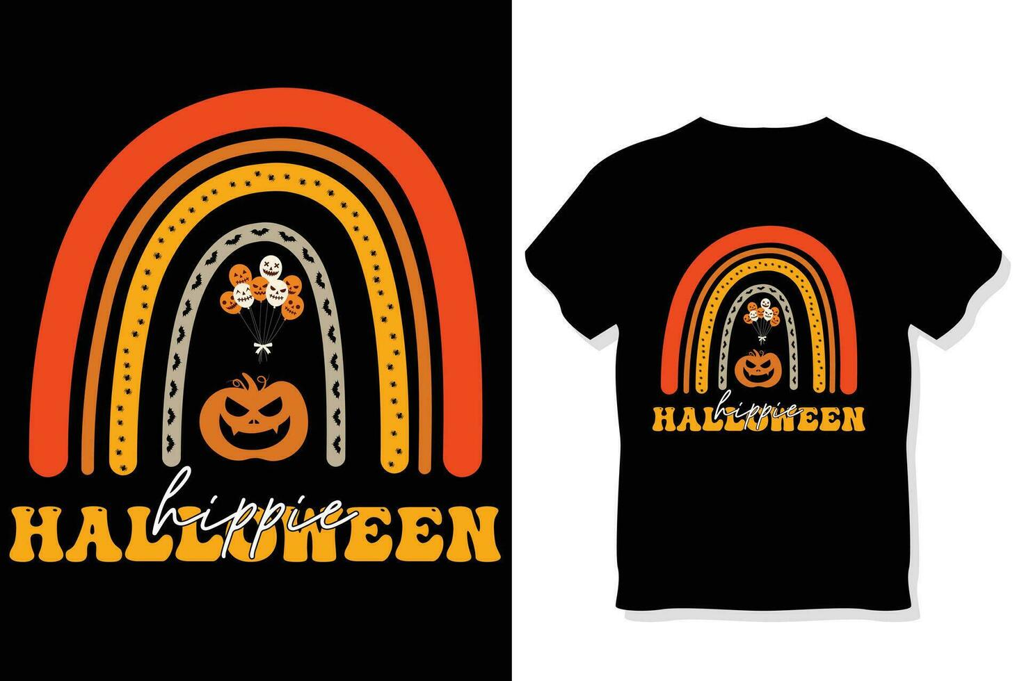 hippie halloween, Retro Halloween T shirt Design vector