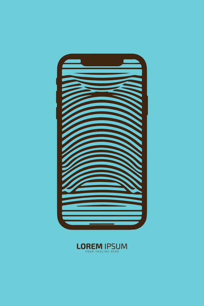 smart phone logo icon phone vector silhouette with line texture in phone