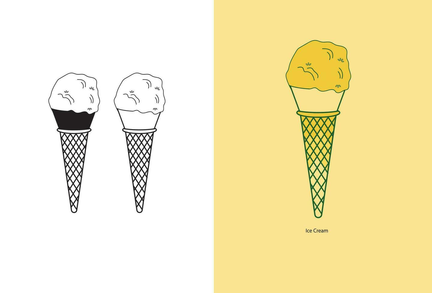 hielo crema, el conjunto incluye un variedad de sabroso hielo cremas, tal como helados y helados, con diferente sabores, presentado como un colección de aislado helado conos, vector