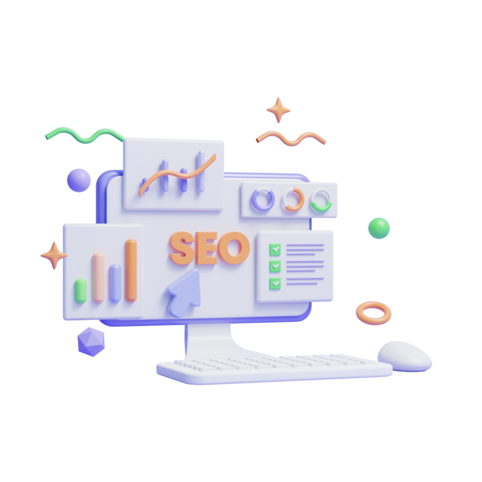 rede analytics e seo marketing conceito ícone ou 3d seo classificação análise gráfico ou seo gráfico png