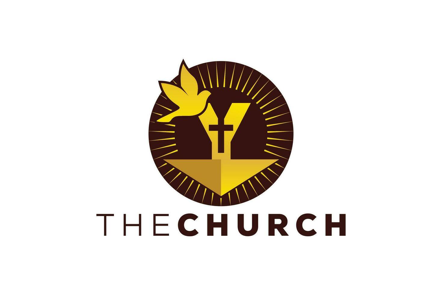 Trendy and Professional letter Y church sign Christian and peaceful vector logo design