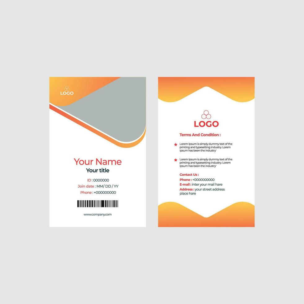 Professional Identity Card Template Vector for Employee and Others