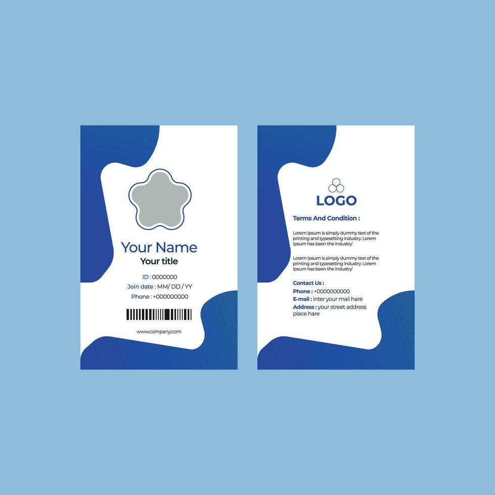 Professional Identity Card Template Vector for Employee and Others