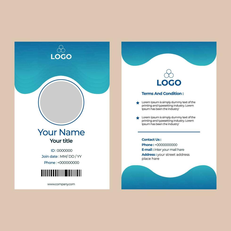 Professional Identity Card Template Vector for Employee and Others