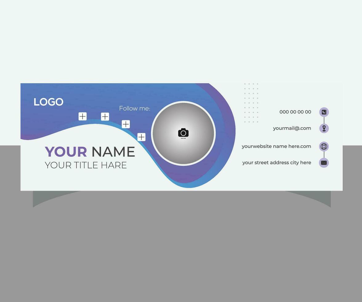 Professional Email Signature Template Modern and Minimal vector