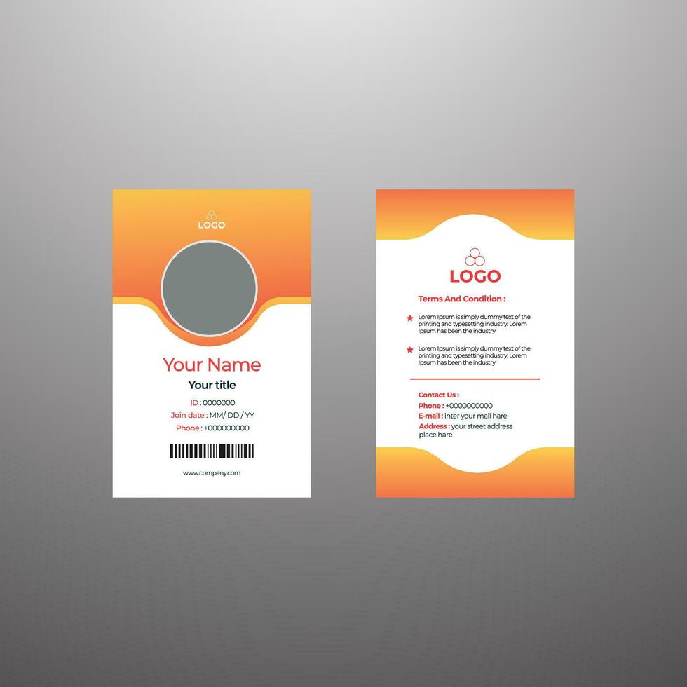 Professional Identity Card Template Vector for Employee and Others