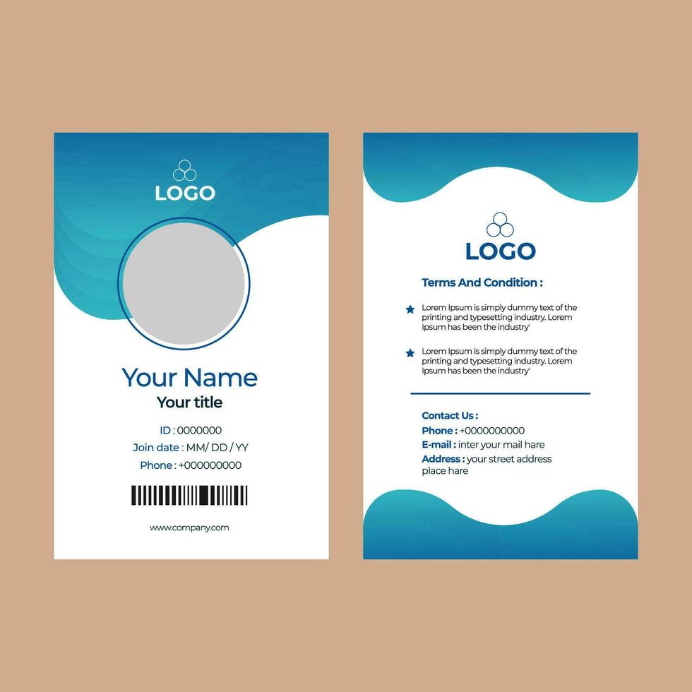 Professional Identity Card Template Vector for Employee and Others
