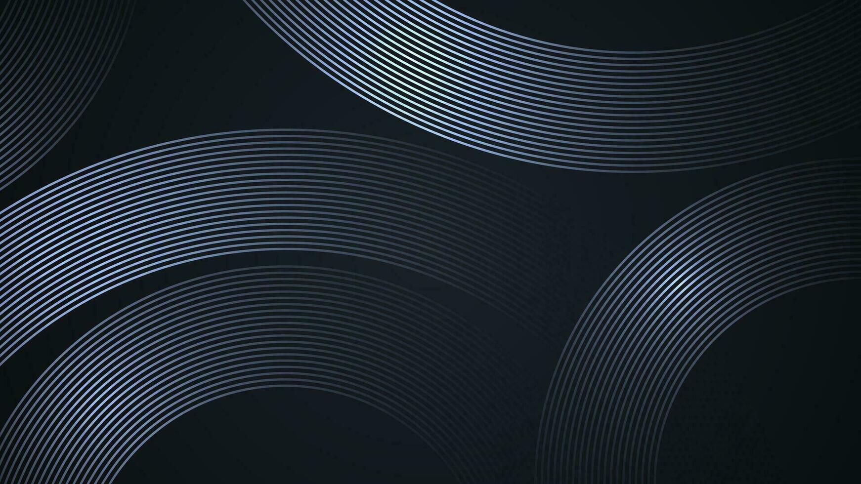 Black simple abstract background with lines in a curved style geometric style as the main element. vector