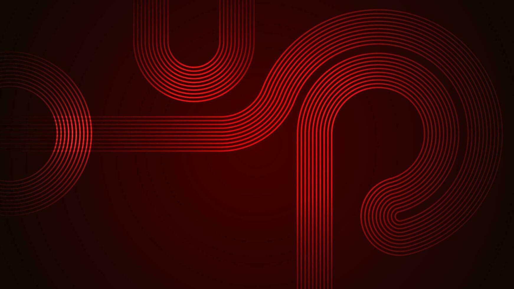 Dark red abstract background with serpentine style lines as the main component. vector