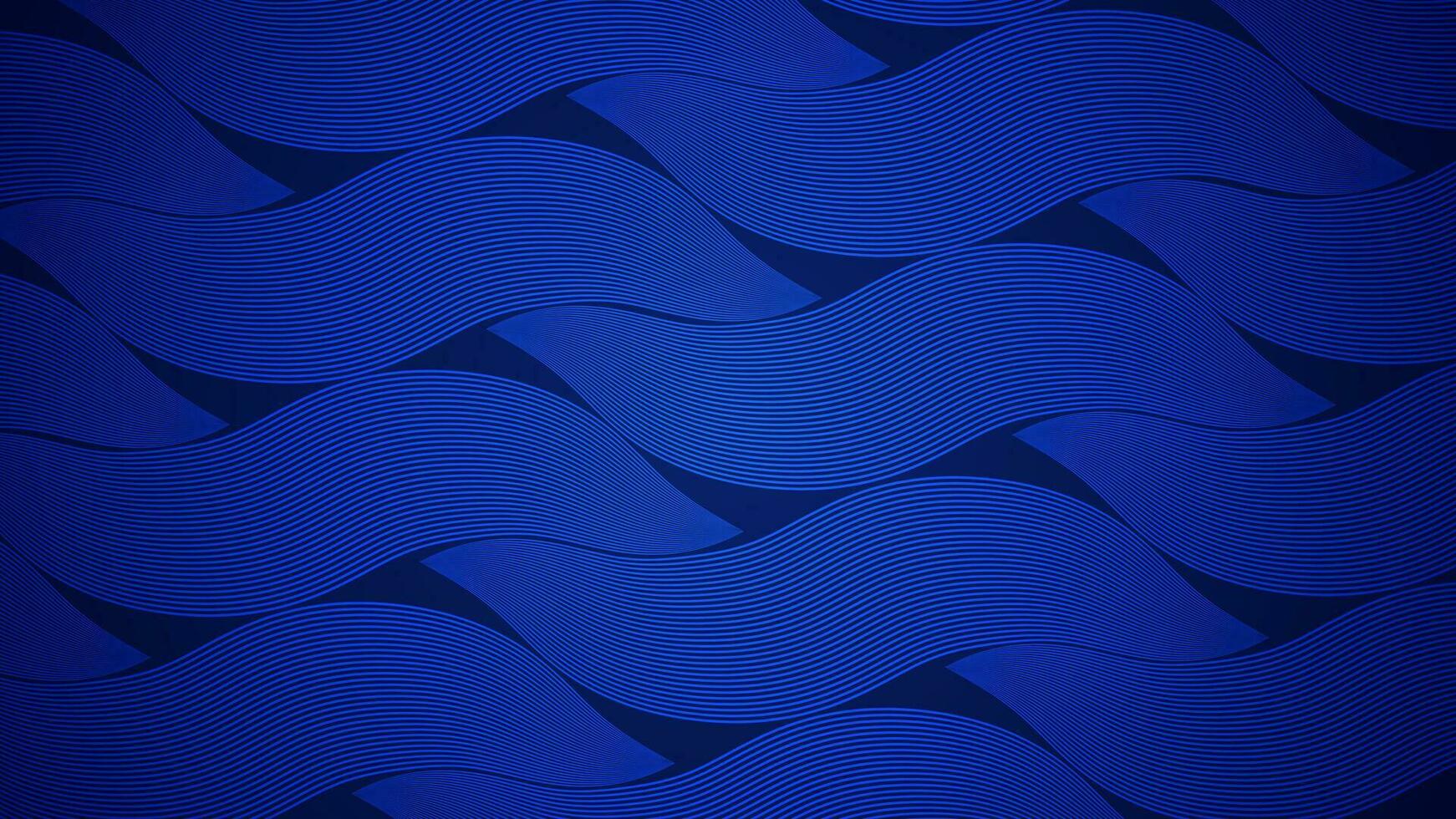 Dark blue abstract background with wave style lines as the main element. vector