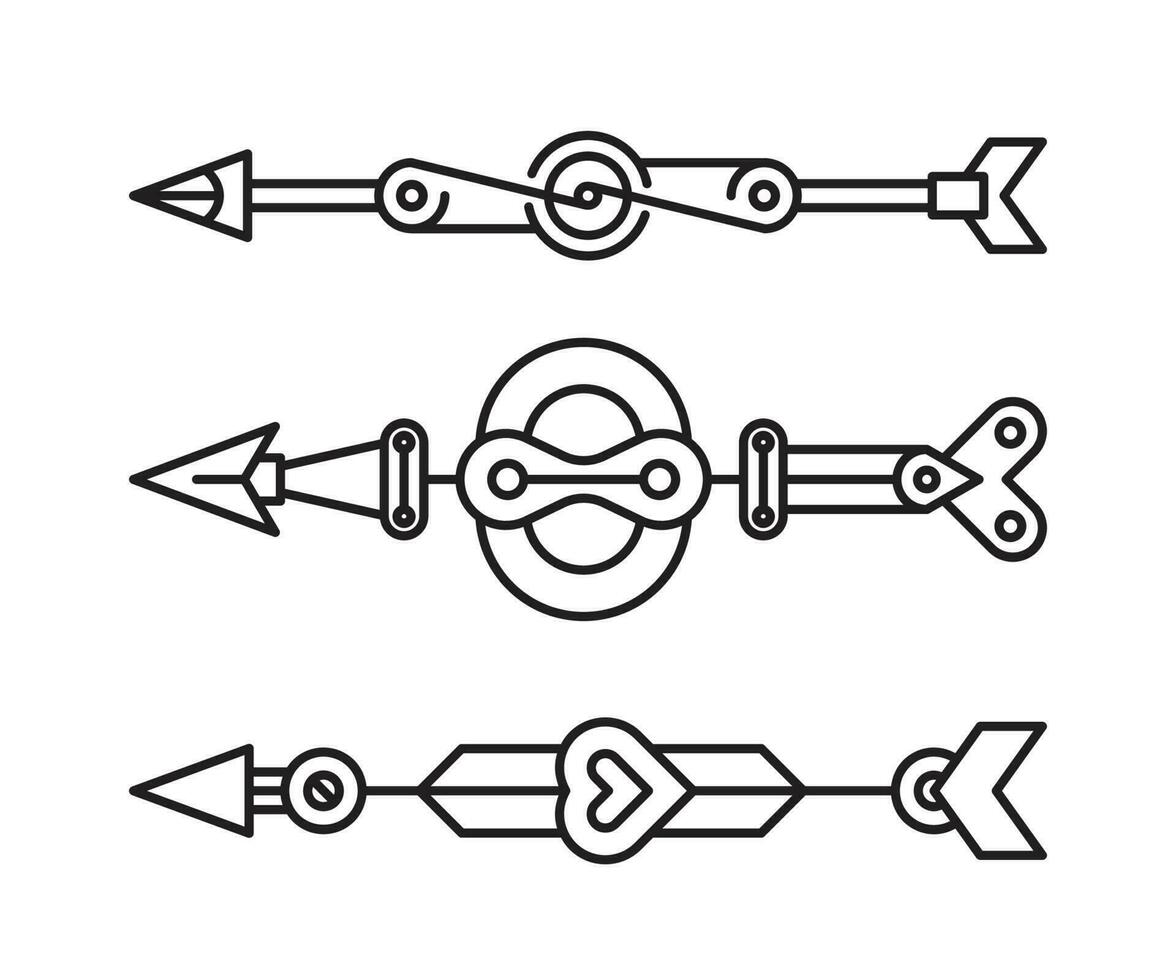 arrows decoration set vector line illustration