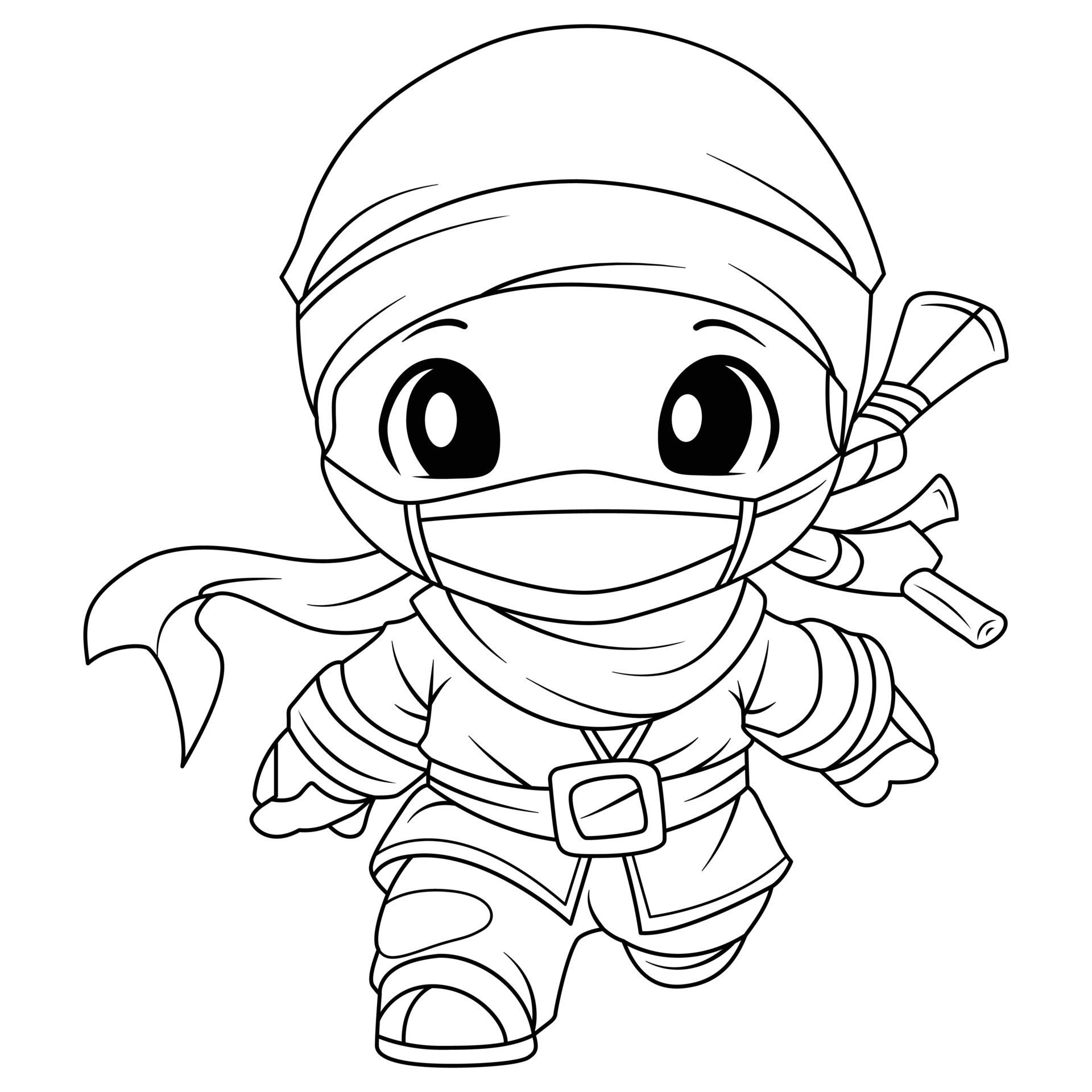 Ninja Warrior Coloring Page  Warrior drawing, Ninja art, Samurai drawing