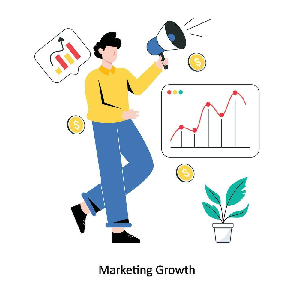 Marketing Growth Flat Style Design Vector illustration. Stock illustration