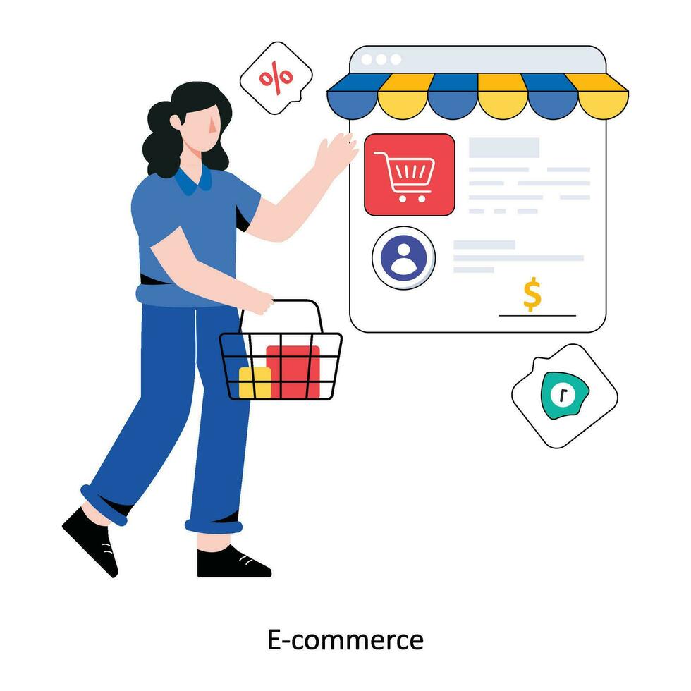E-commerce Flat Style Design Vector illustration. Stock illustration
