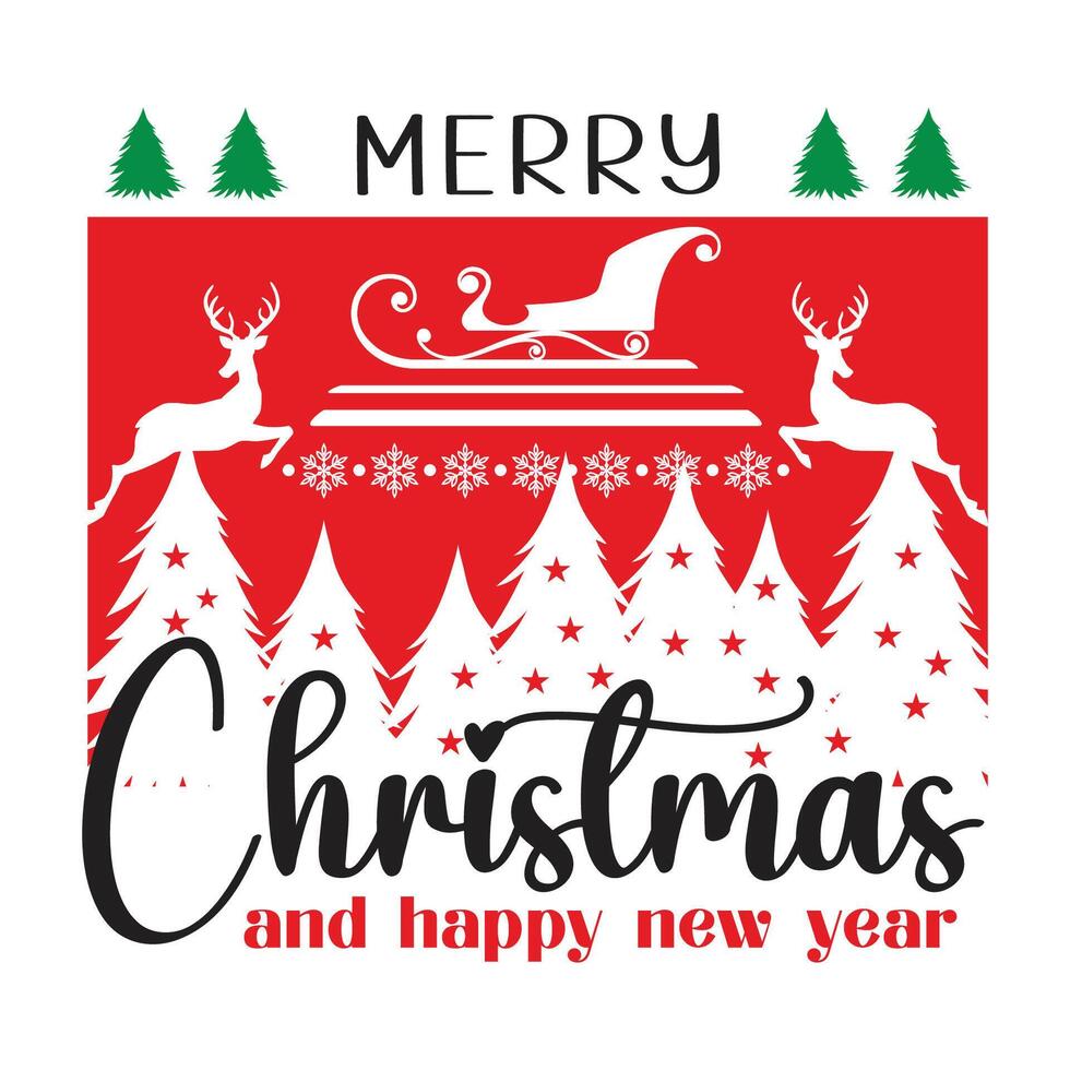 merry christmas vectorT shirt design vector