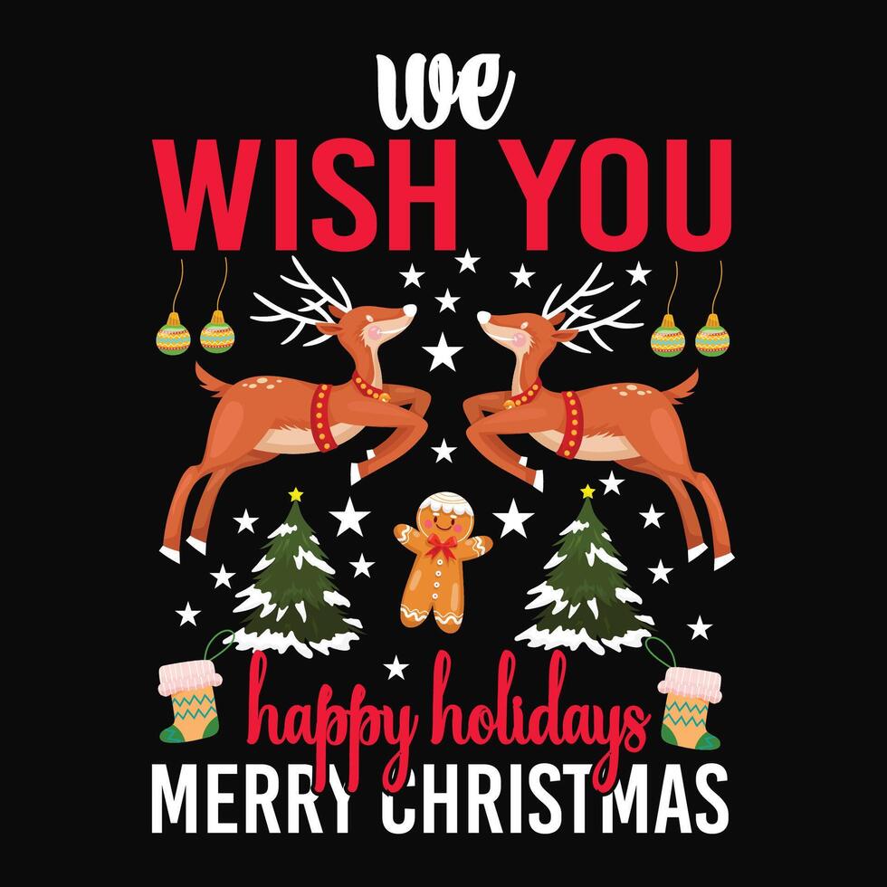 merry christmas vectorT shirt design vector