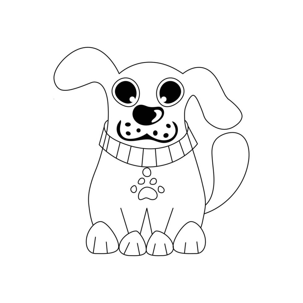 Vector skillfully puppy in a energize shape pulverizing for children's coloring books