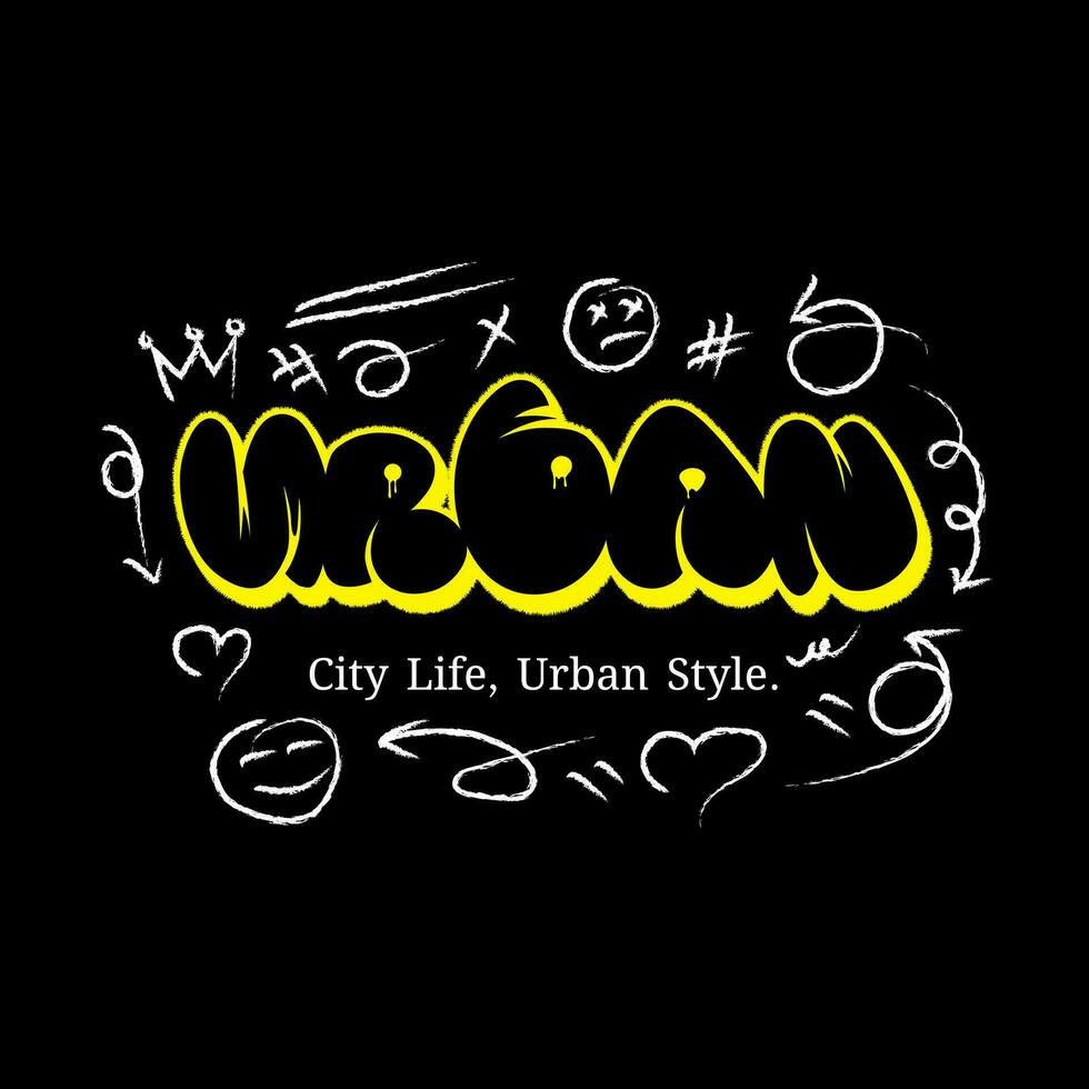 Streetwear Design, Urban Style, Text Slogan. Print Pattern Design for T-shirts, Jackets or Screen Printing. vector