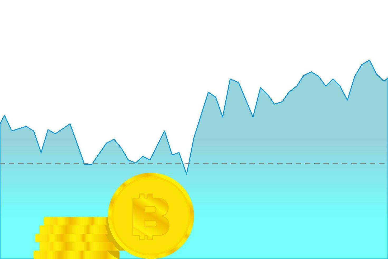 vector illustration of crypto currency with graph. blockchain business concept. financial investment wealth concept.