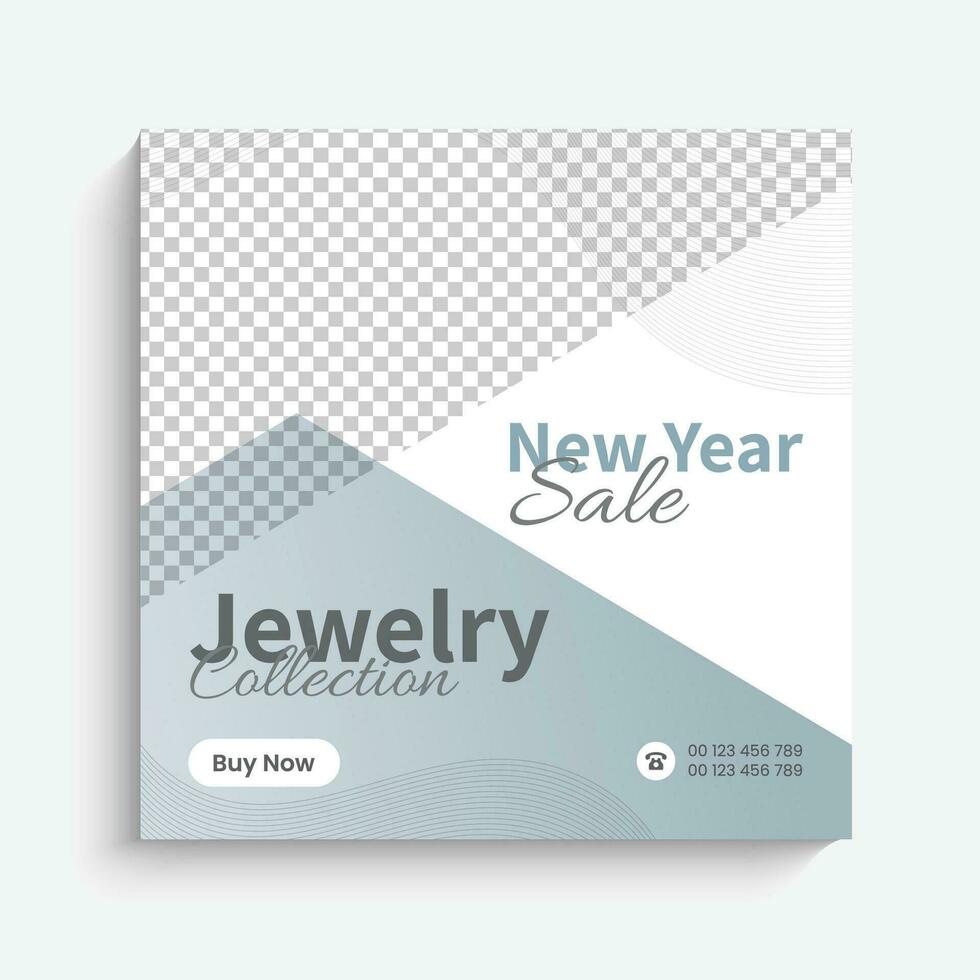 Jewelry social media instagram post banner or square flyer design vector