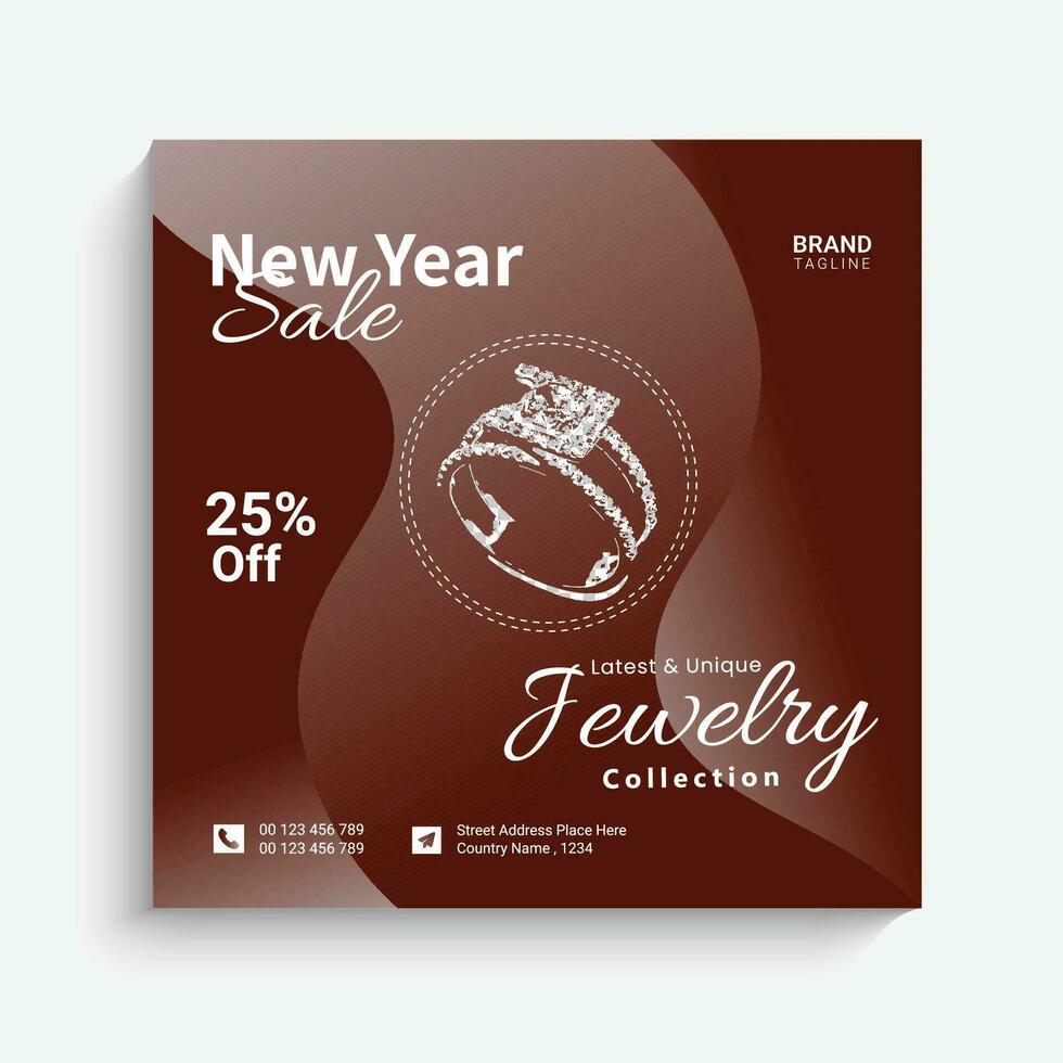 Fashion model and jewelry sale for social media instagram post web banner vector