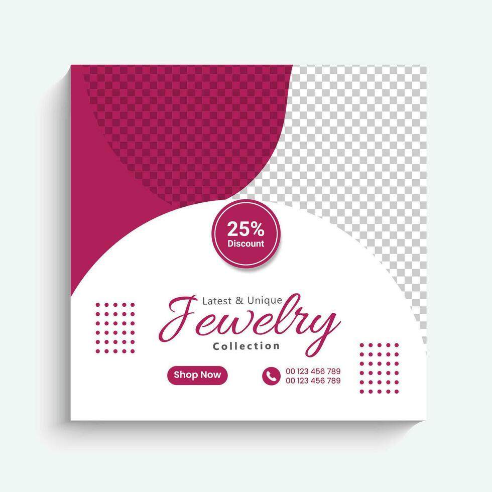 jewelry sale social media instagram post web banner vector