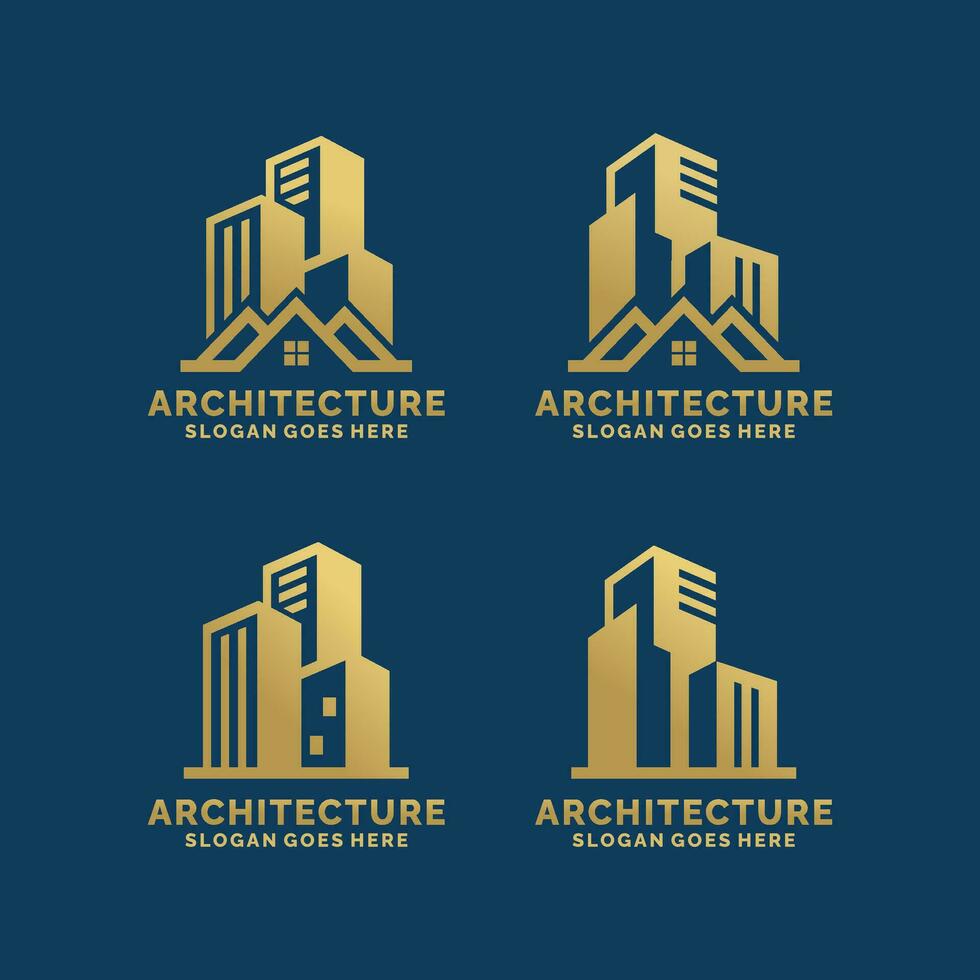 Real estate, architecture, construction logo set design vector illustration