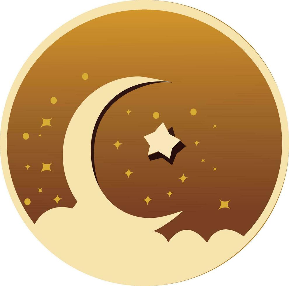 Moon And stars icon vector