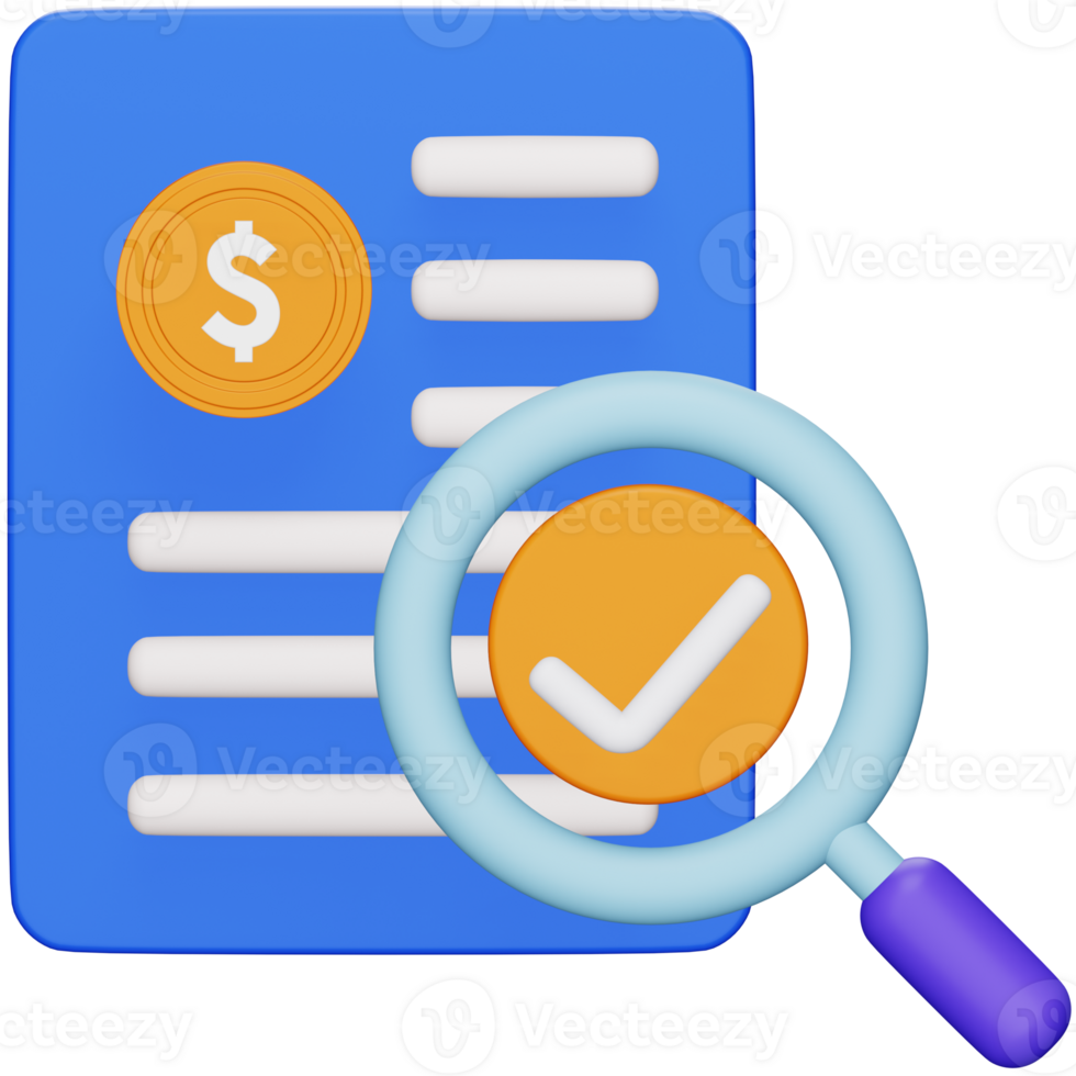 Audit 3d rendering isometric icon. png