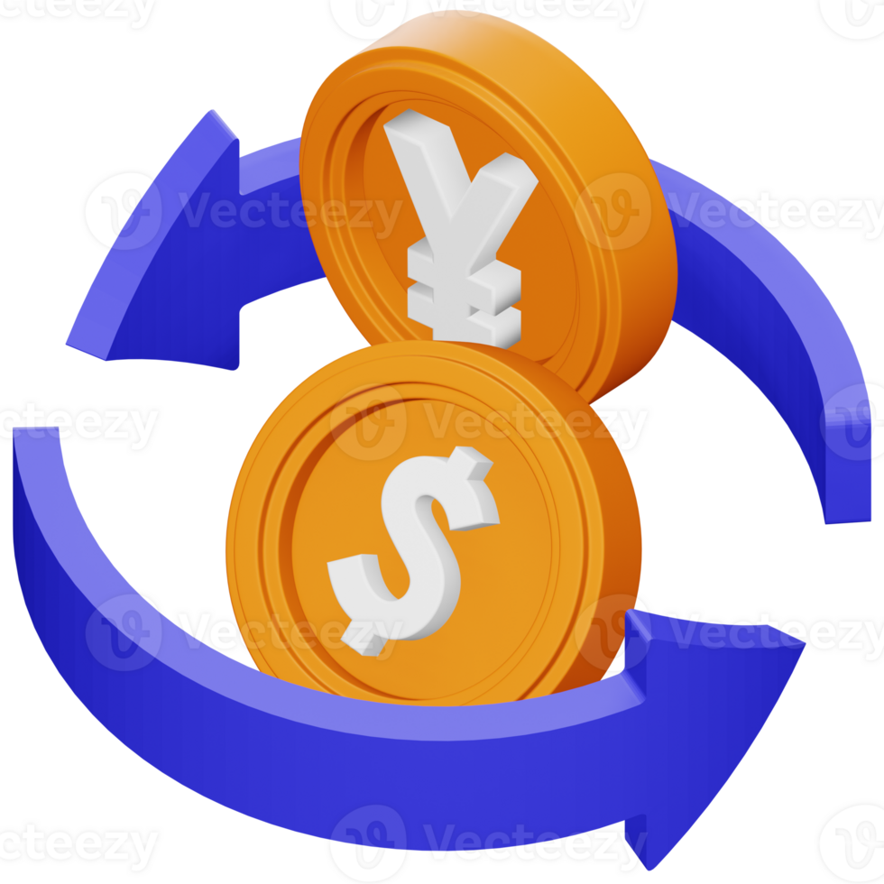 Currency exchange 3d rendering isometric icon. png