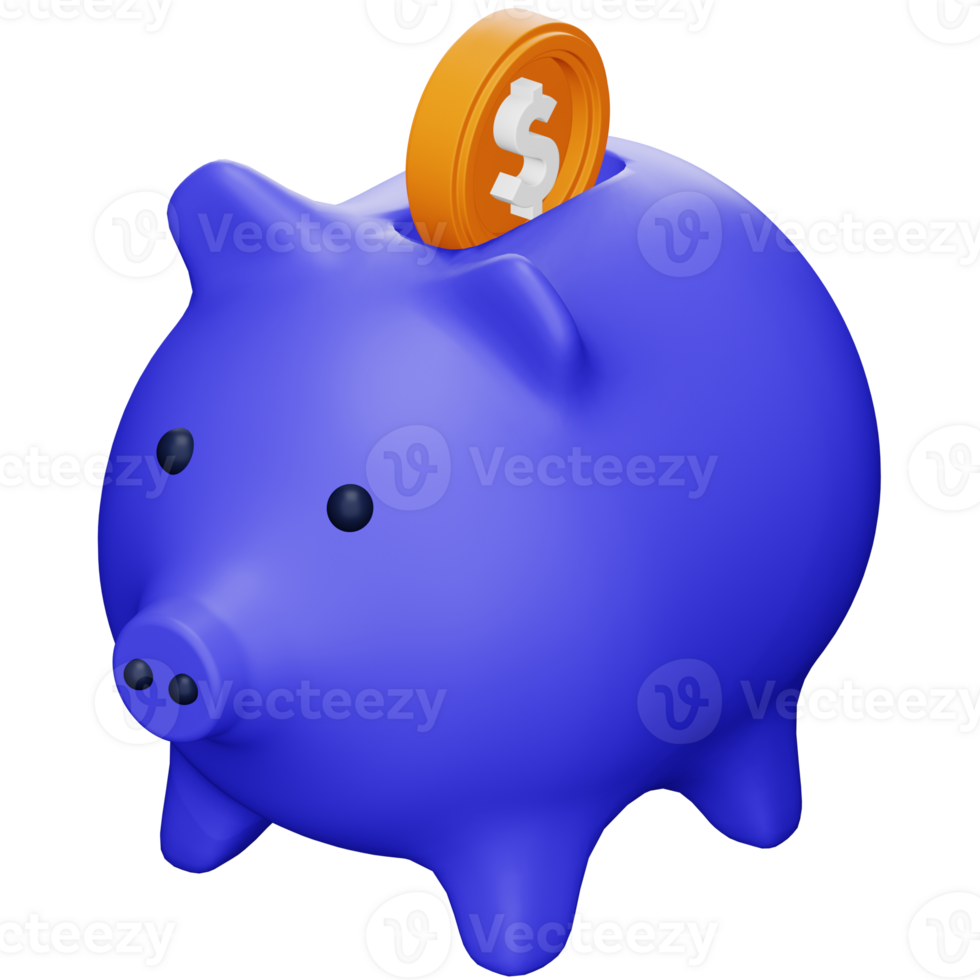 Saving money 3d rendering isometric icon. png