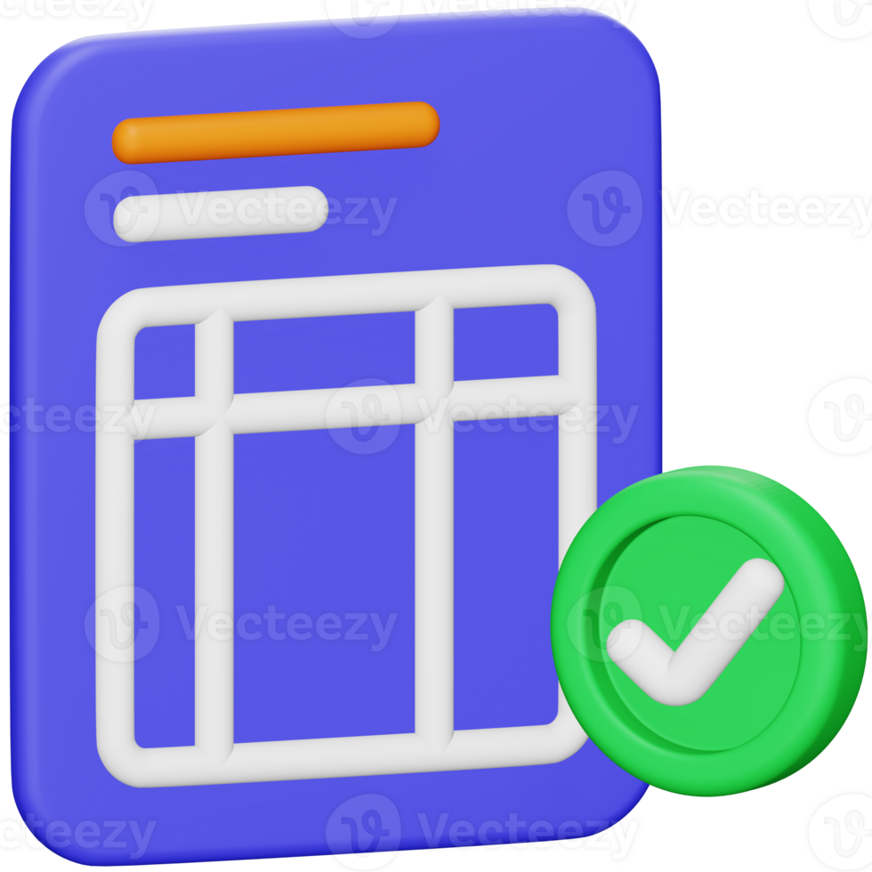 Spreadsheet 3d rendering isometric icon. png