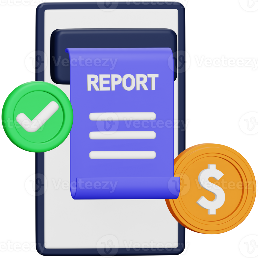 Online report 3d rendering isometric icon. png
