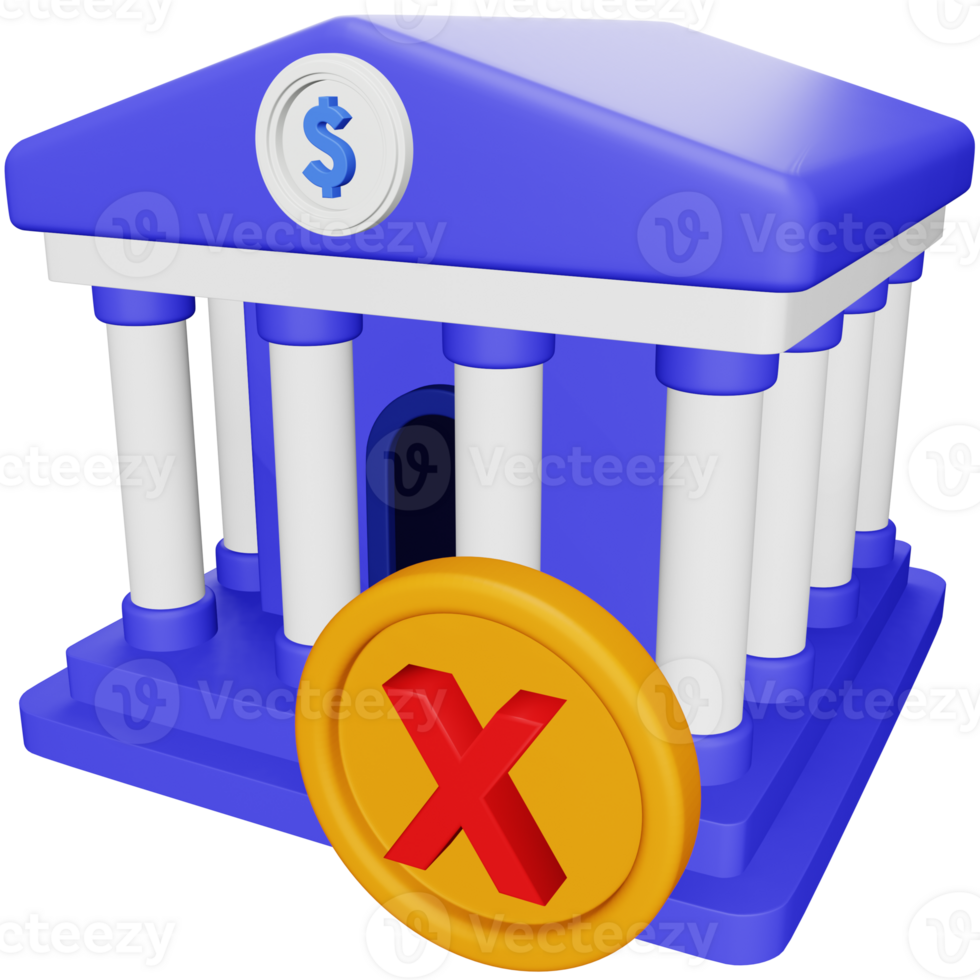 Bankrupt 3d rendering isometric icon. png