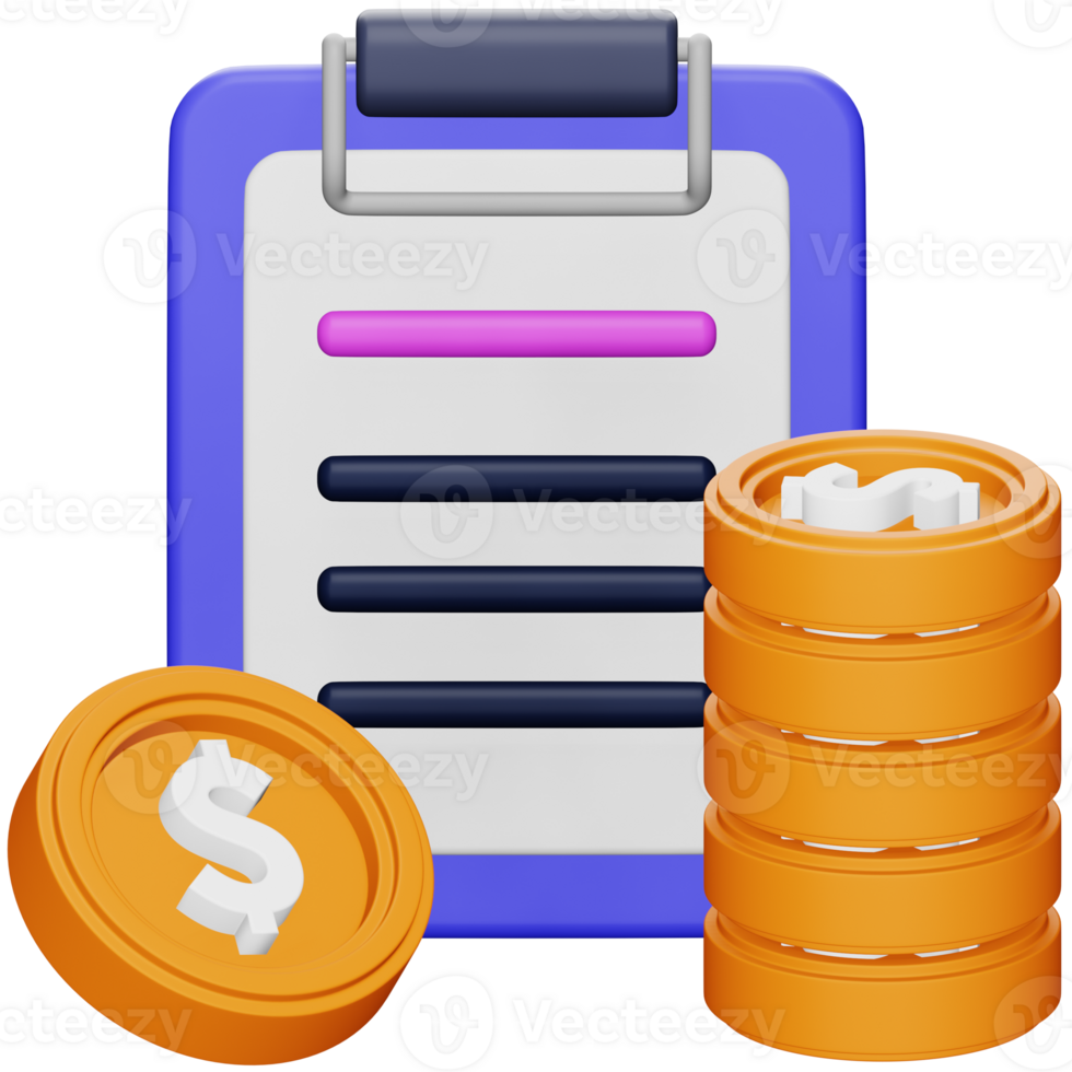 Finance report 3d rendering isometric icon. png