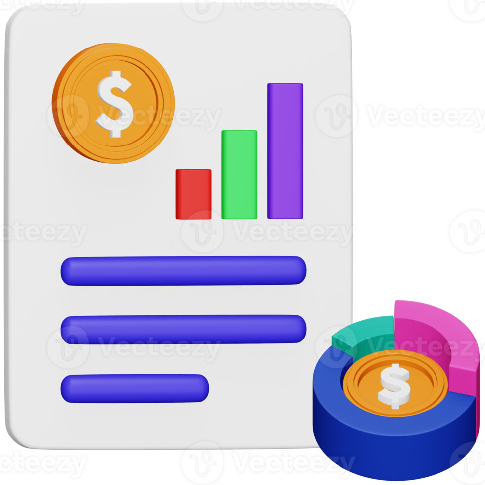 Accounting report 3d rendering isometric icon. png