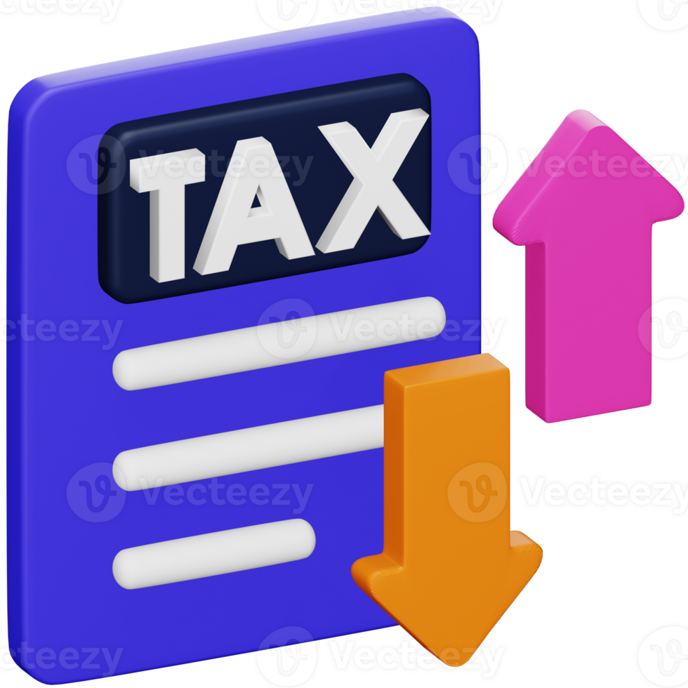 Tax return 3d rendering isometric icon. png