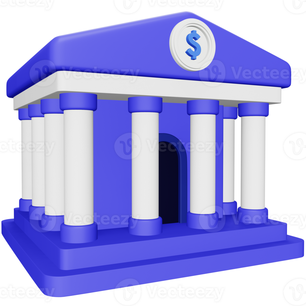 Bank 3d rendering isometric icon. png