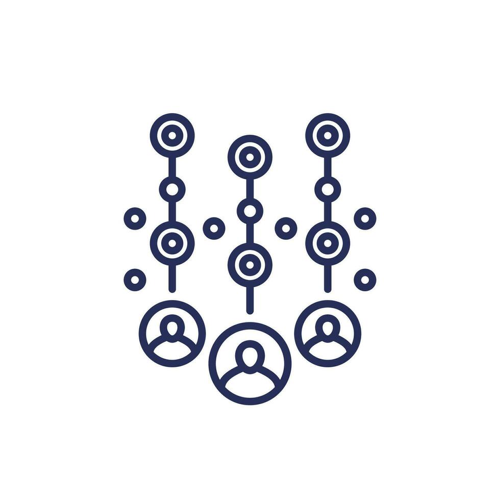 collecting user data line icon vector