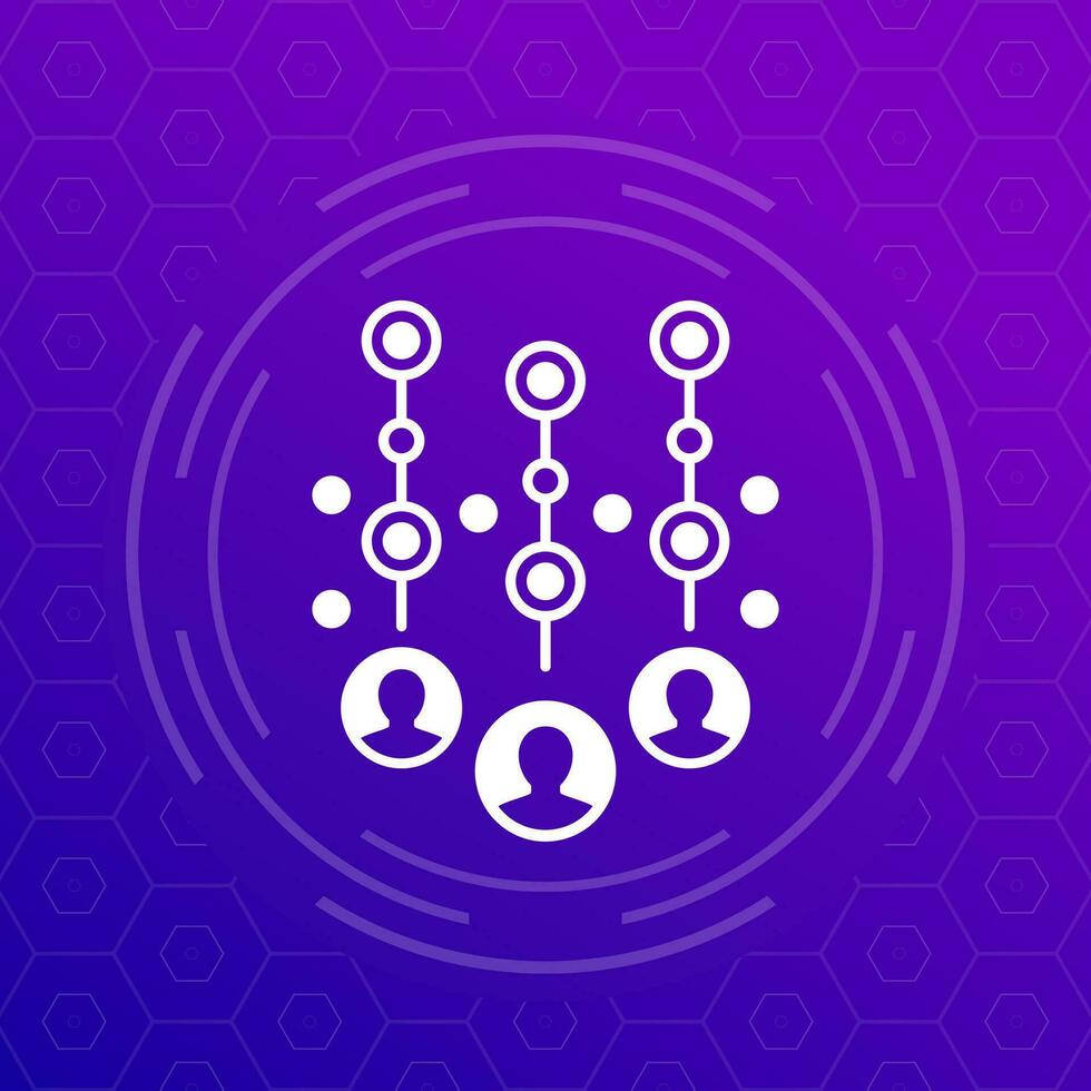 collecting user data icon for web vector