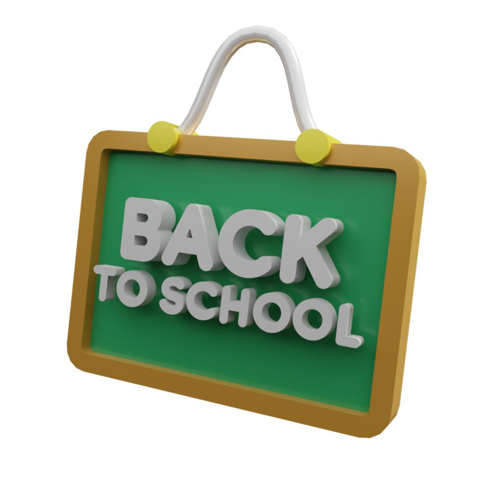 Back to School Preparation Education 3D rendering icon png