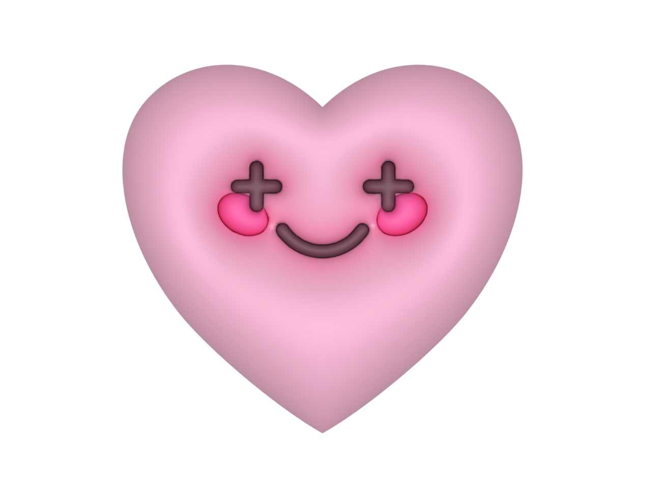 3d Pink Cute Heart Emoji And Plus Eyes 28115388 PNG
