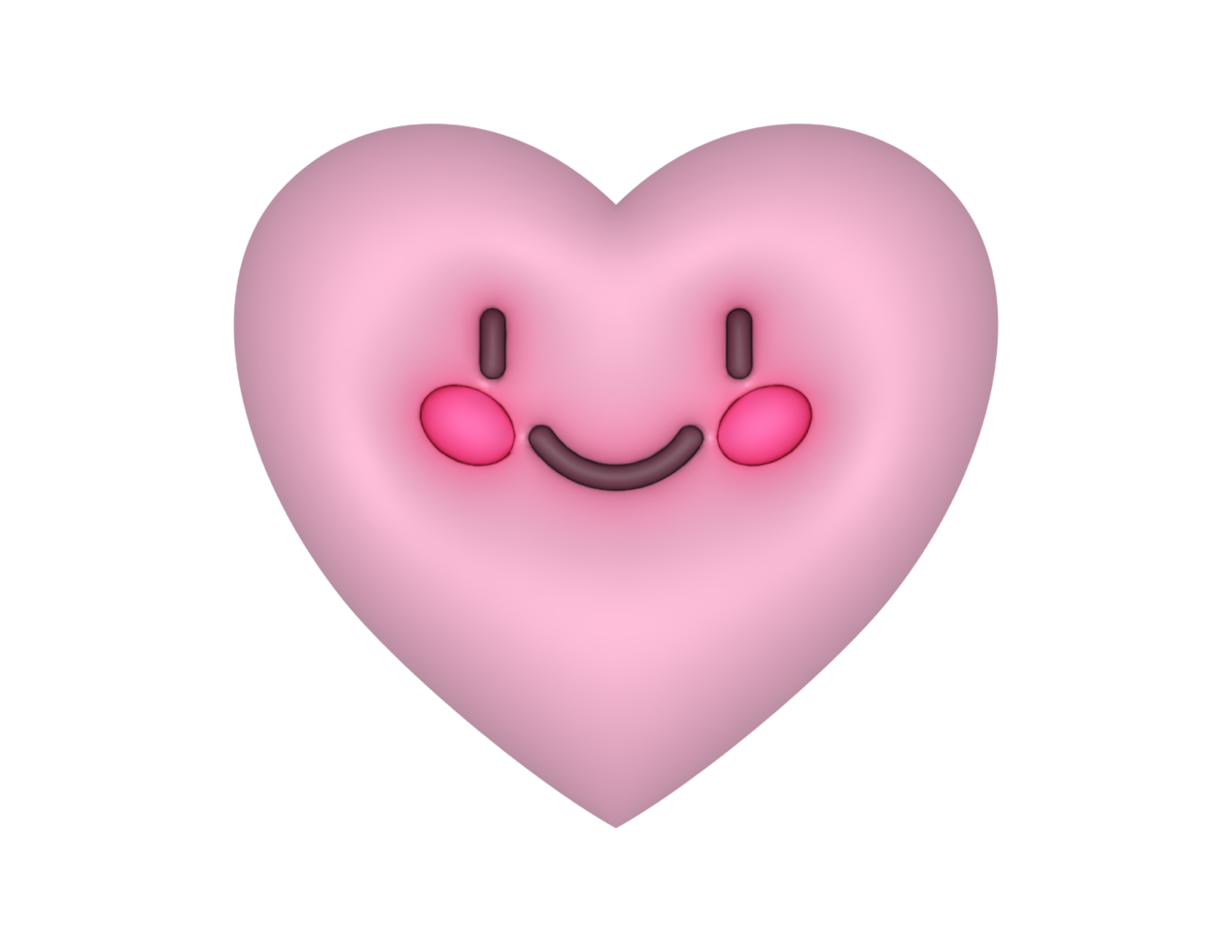 3d glimlachen schattig roze hart emoji png