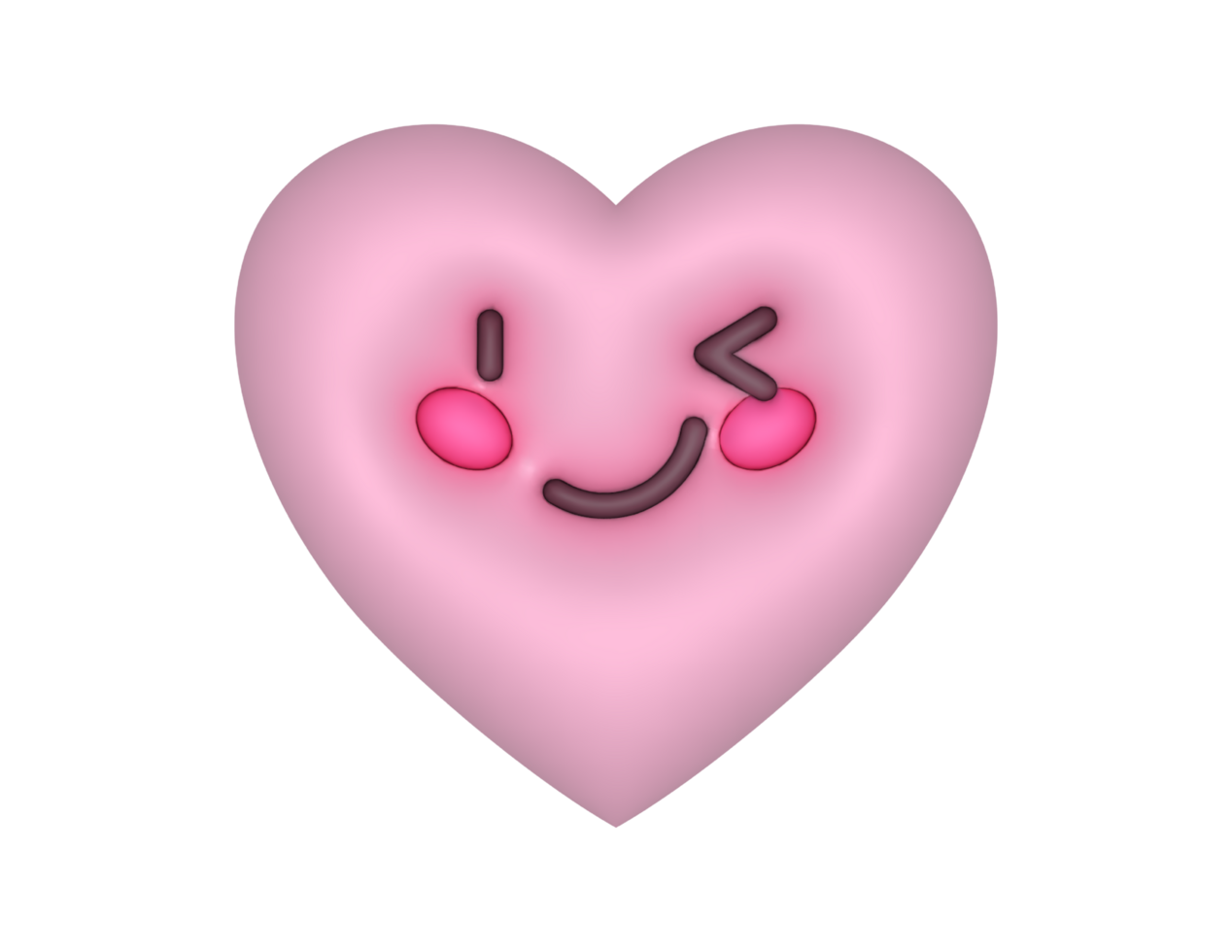 3d parpadeo rosado linda corazón emoji png