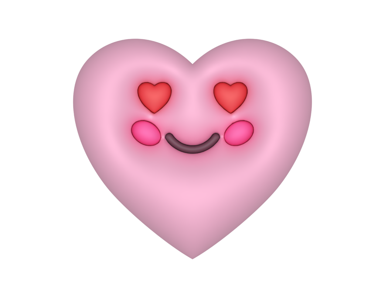 3d Pink Cute Romantic Heart Emoji In Love 28115407 PNG