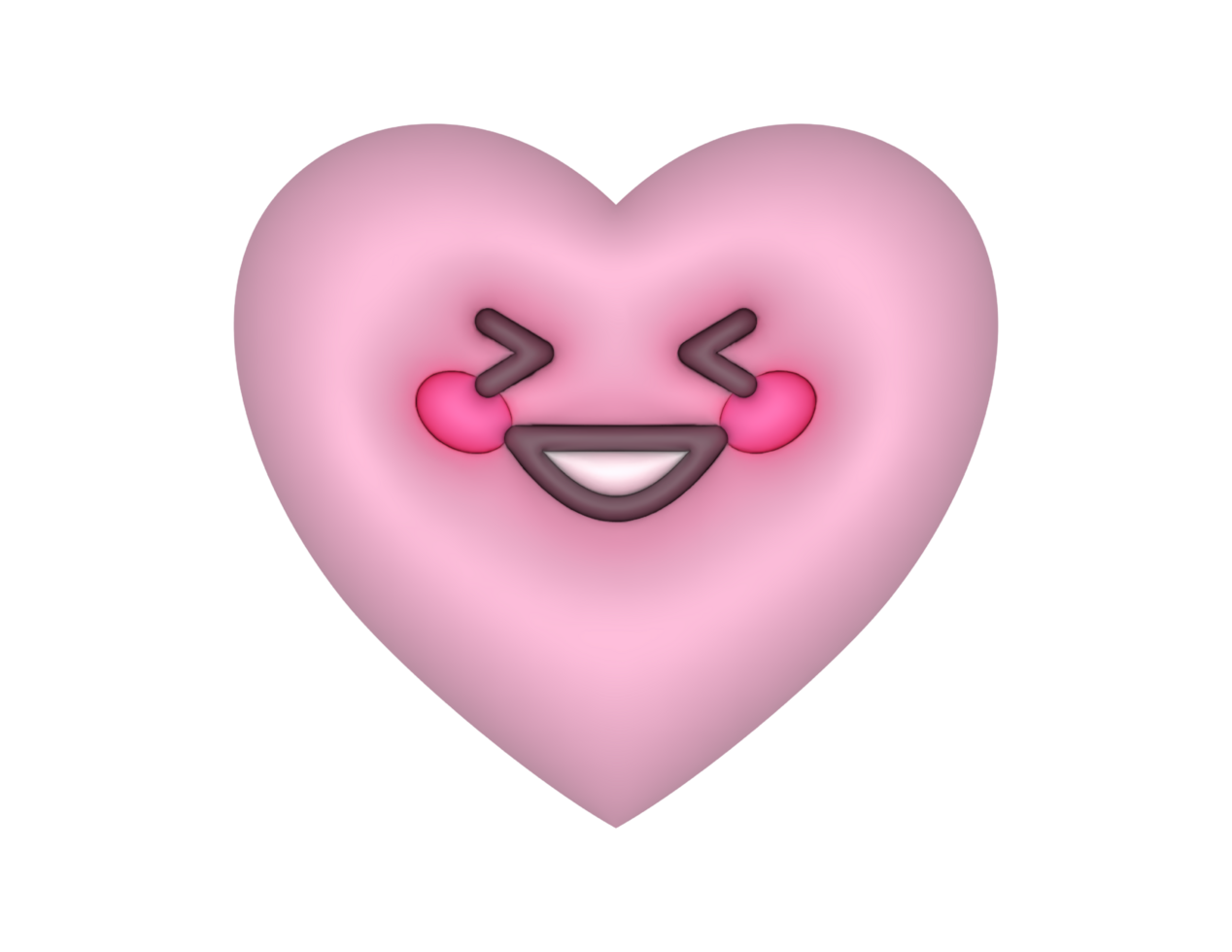 3d skrattande rosa söt hjärta emoji png