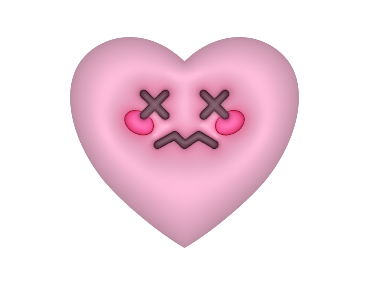 3d Broken Pink Cute Heart Emoji png